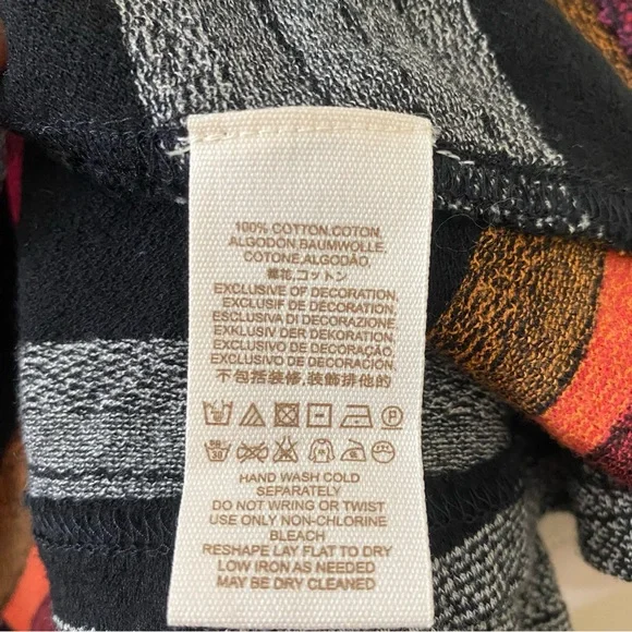 Free People Vintage Striped Sleeveless Swing Tank Top boho hippie festival - Picture 5 of 7